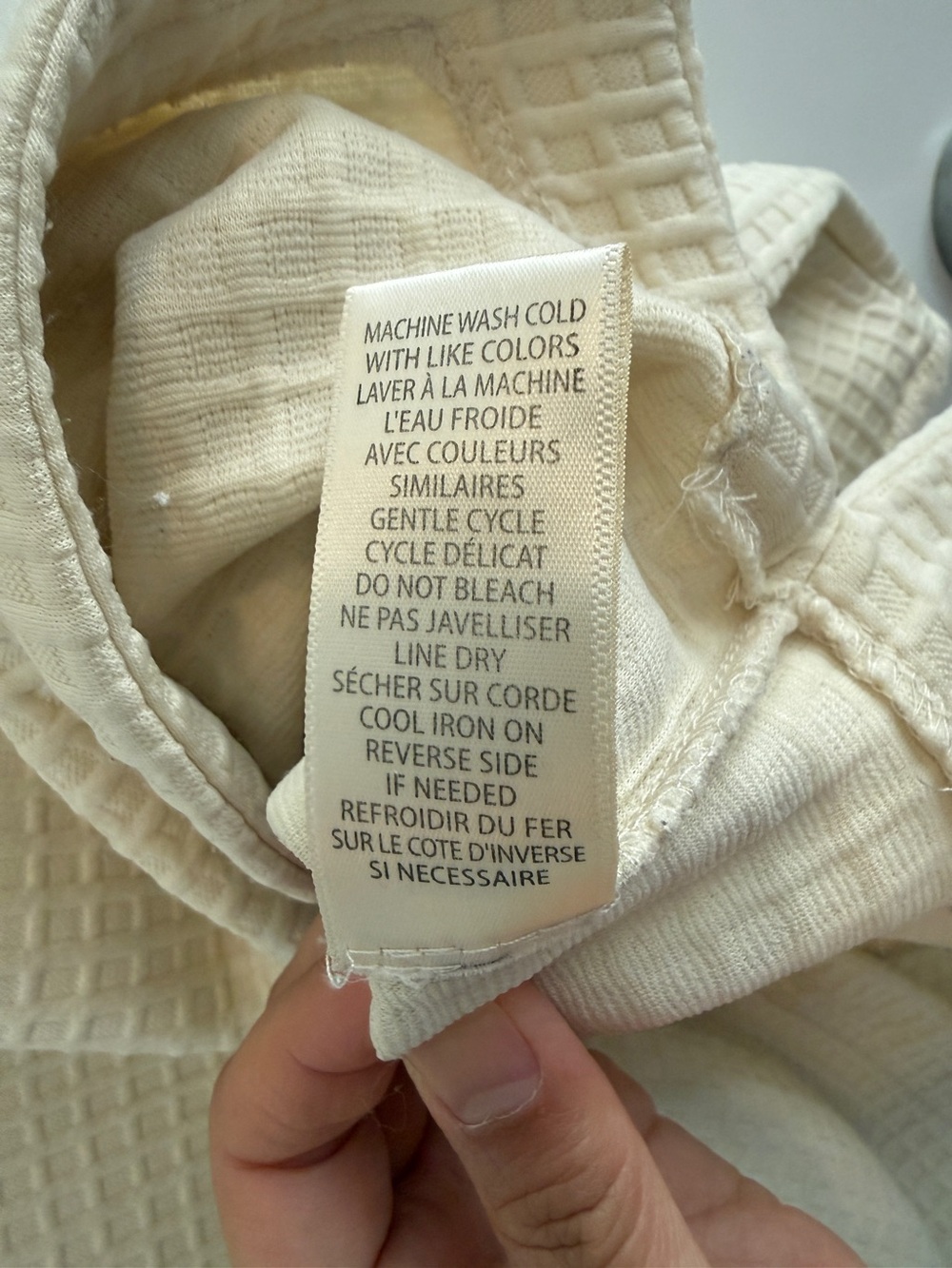 Max Studio Cream Top Waffle Pattern - Picture 5 of 6